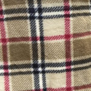 Proper Plaid Anti-Pill No-Sew Throw Fleece Fabric Kit (72x60), Beige