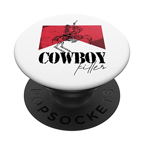 Skeleton Cowboy Killer Howdy Western Country Cowgirl Gift PopSockets Swappable PopGrip