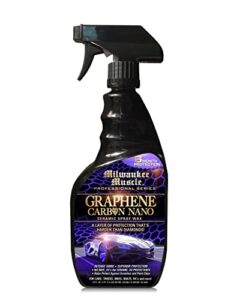milwaukee muscle - 22oz graphene ceramic coating detail spray wax - the best protection against scratches, swirls, paint chips, no buff, 6 month protection, insane shine, & stronger than car wax.