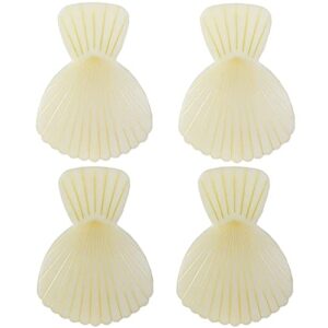 kirmoo 4 pieces sea shell beach towel clips for beach pool chairs blankets cruise jumbo size portable towel holders beach accessories clothes pins pegs for clothes quilt blanket (sea shell)