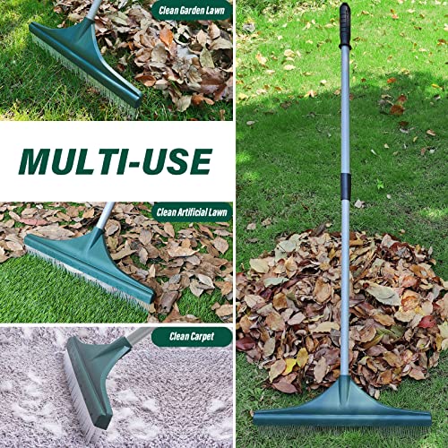 Artificial Turf Rake Carpet Rake SOYUS Grass Broom Hand Rake with Adjustable Handle Steel 32 to 52 inches for Synthetic Grass Lawn Leaf Carpet Pet Hair Remove