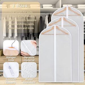 Shappy 20 Pcs Clear Garment Bag for Clothes Hanging Suit Bags Storage Lightweight PEVA Dust Cover Breathable Full Zipper Closet with 4 Drawstring Travel Shoe Organizer