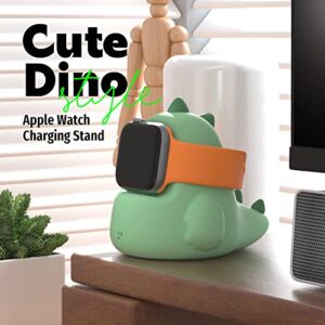 ELETIUO Charger Stand Compatible with Apple Watch Series Ultra/8/SE2/7/6/SE/5/4/3/2/1 (49mm,45mm,44mm,42mm,41mm,40mm, 38mm),Dinosaur iWatch Charging Dock,Supports Nightstand Mode,Mint Green