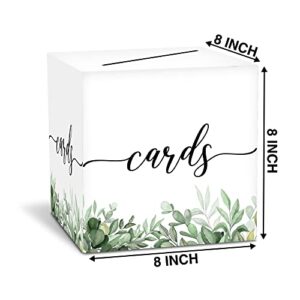 ZEDEV Greenery Floral Card Box, Reception Box for Baby Shower, Wedding, Bridal Shower, Engagement, Birthday Party Game Supplies, Decorations, Set of 1(BOX-15)