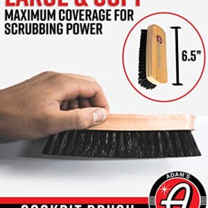 Adam's Cockpit Detailing Brush Bundle - Car Cleaning Brush | Scrub Brush for Interior Leather Cleaner Carpet Upholstery Fabric Shoe Sofa Shower Bathroom Pet | Car Wash Kit - Car Cleaning Supplies