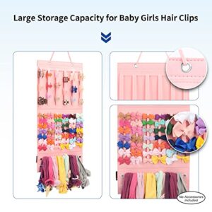 Hanging Hair Claw Clips Organizer for Girls, Hair Bows Organizer Storage Holder, Butterfly Jaw Clips Display Stand Holder for Wall, Door, Closet (Pink)