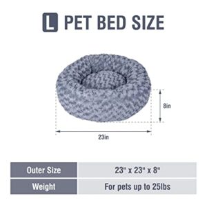 PAWOLOGY Ultra Calming Cuddler Plush Donut Beds, Beanbag Style Ball Bed, Non-Slip Bottom,Washable, for Dogs/Cats/Small Animal, 23 inch, Dark Grey