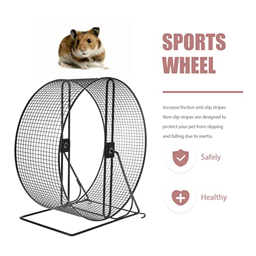 UKCOCO Hamster Exercise Wheel- Metal Hamster Wheel Hamster Running Wheel, Wire Mesh Gerbil Wheel Hamster Toy with Bracket, Silent Jogging Wheel for Hamsters Squirrel