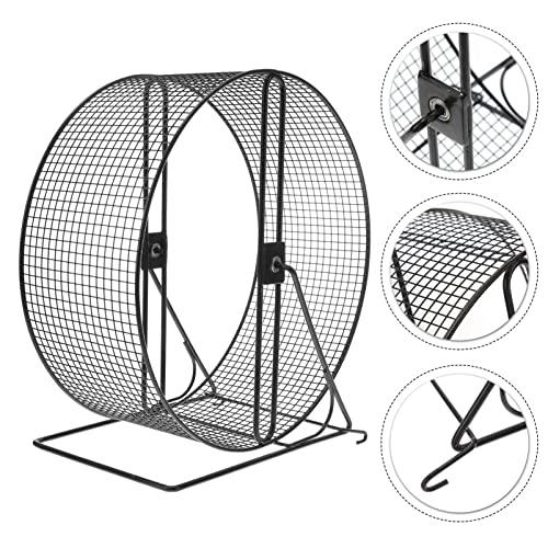 UKCOCO Hamster Exercise Wheel- Metal Hamster Wheel Hamster Running Wheel, Wire Mesh Gerbil Wheel Hamster Toy with Bracket, Silent Jogging Wheel for Hamsters Squirrel