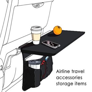 Linkidea Airline Tray Table Cover, Airline Pouches Seat Back Organizer and Storage for Personal Items, Flying Sanitary Travel Accessories (Black)