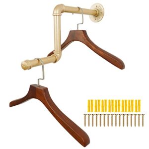 AddGrace Pipe Clothing Rack 2Pack 18Inch Detachable Garment Rack DIY Wall Mounted Industrial Pipe Clothing Hanging Rack for Home and Clothing Store (Gold) 46cm