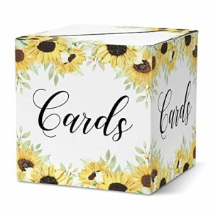 lesixur 8”card box, flowers cards receiving box, for birthday, wedding, bridal or baby shower, engagement, retirements, graduation, money box holder, party favor, decorations, 1 pte (cabox007
