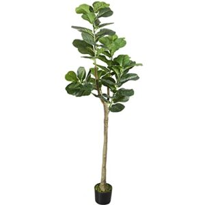 seelinns artificial fiddle leaf fig tree 6ft faux fiddle leaf fig tree large fake plant in pot fig artificial tree for home decor indoor and outdoor