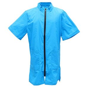 ukcoco pet grooming smock- dog grooming smock with full zipper anti- static pet grooming work clothes pet beautician jacket smock dog cat groomer cosmetologist uniforms for pet shop for men& women