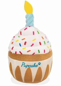 nestpark dog birthday toy - pup cake puppy birthday dog toy cupcake plush squeak and crinkle dog birthday gift