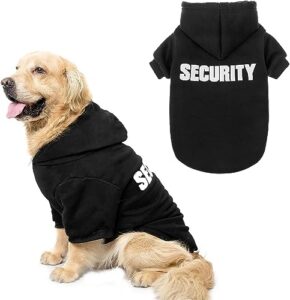 dog hoodie pet clothes - security printed pet sweaters with hat soft cotton coat winter for small medium large dogs cats