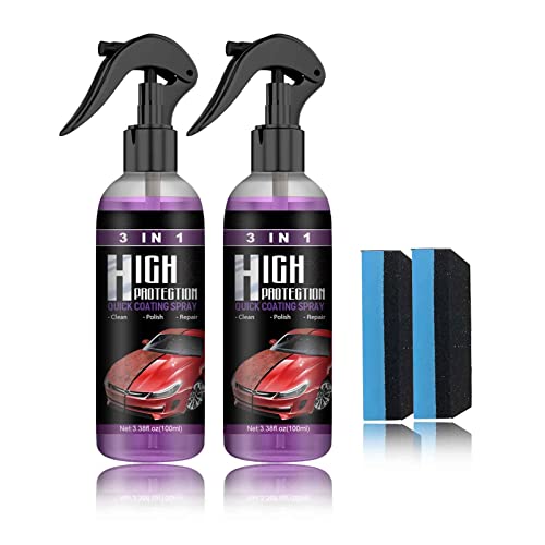 HARAY 3 in 1 High Protection Quick Car Coating Spray, Extreme Slick Streak-Free Polymer Quick Detail Spray, Quick Detail Spray, 100ml