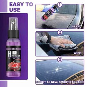 HARAY 3 in 1 High Protection Quick Car Coating Spray, Extreme Slick Streak-Free Polymer Quick Detail Spray, Quick Detail Spray, 100ml