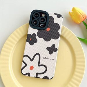 Fashion Cute Flower Painting Phone Case Compatible with iPhone 12 Pro Max Cases Soft Silicone Shockproof Protection Cover for Apple iPhone 12 Pro Max - White