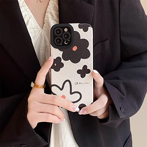 Fashion Cute Flower Painting Phone Case Compatible with iPhone 12 Pro Max Cases Soft Silicone Shockproof Protection Cover for Apple iPhone 12 Pro Max - White