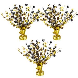 3 pieces happy 40th birthday centerpieces for tables 40th wedding anniversary party supplies metallic gold gleam for 40 years old party table decorations, 14 inches
