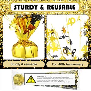 3 Pieces Happy 40th Birthday Centerpieces for Tables 40th Wedding Anniversary Party Supplies Metallic Gold Gleam for 40 Years Old Party Table Decorations, 14 Inches