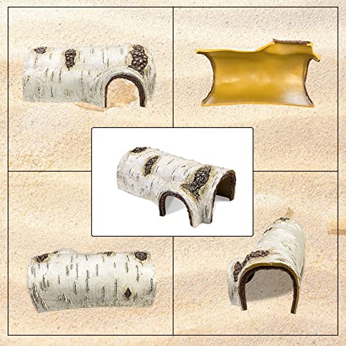 Reptile Hide Caves Simulation Tree Hideout Snake Hide Leopard Gecko Terrarium Plastic Plant Leaves Ornament Habitat Shelter Decor for Lizard Hermit Crab Spider Frog Amphibians Medium Size