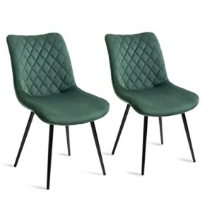 anour modern dining chairs, velvet kitchen chair, living room chairs, set of 2, upholstered side chair with metal legs for dining room kitchen bedroom vanity
