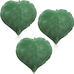 3 pieces leaf pillow leaf shaped throw pillow cushion 3d leaves soft shaped throw pillow 20 x 20 inches decorative sofa cushion green plant home decoration for car bedroom sofa living room, green