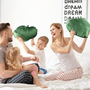 3 Pieces Leaf Pillow Leaf Shaped Throw Pillow Cushion 3D Leaves Soft Shaped Throw Pillow 20 x 20 Inches Decorative Sofa Cushion Green Plant Home Decoration for Car Bedroom Sofa Living Room, Green