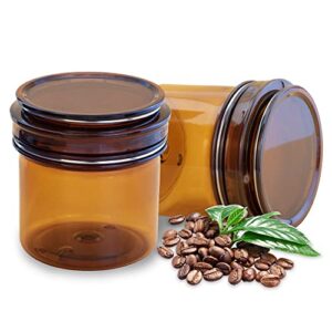 wonplug coffee canister for ground coffee, coffee storage airtight canister coffee jar mini kitchen canisters for 220ml food coffee bean storage travel-2 pack (brown)