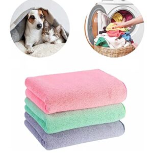 SUMEINA Pet Grooming Towel Collection Absorbent Microfiber X-Large, 40x20, Embroidered Pack of 3