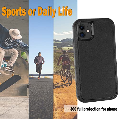 Joylifeboard for iPhone 11 Case, 3 in 1 Heavy Duty Protection Phone Case for iPhone 11, 3-Layers [Shockproof] [Dropproof] [Anti-Slip] Phone Case Cover for Apple iPhone 11-Black