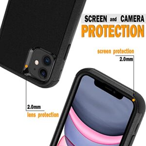 Joylifeboard for iPhone 11 Case, 3 in 1 Heavy Duty Protection Phone Case for iPhone 11, 3-Layers [Shockproof] [Dropproof] [Anti-Slip] Phone Case Cover for Apple iPhone 11-Black