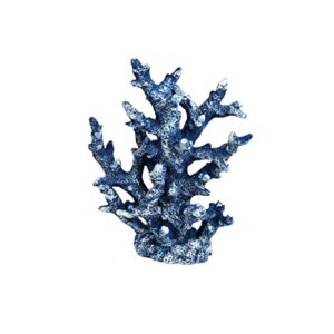 pinvnby artificial coral ornament aquarium sea plants decoration underwater craft resin fish tank landscape (blue)