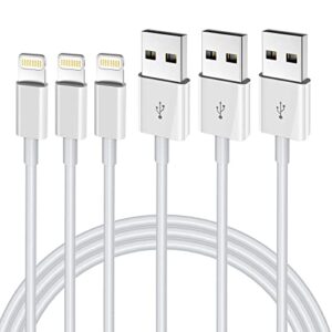 iphone charger 3ft, [apple mfi certified] lightning cable original 3pack usb fast charging data sync cord compatible with iphone 13/12/11 pro max/xs max/xr/xs/x/8/7/plus/6s/6/se/5s（3ft）