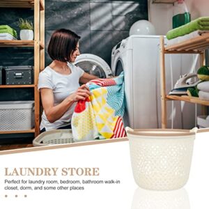 Plastic Laundry Basket Laundry Hamper Reusable Plastic Clothing Basket with Handles Dirty Clothes Storage Organizer for Sundries Throws Pillows Towels Dirty Clothes Hamper