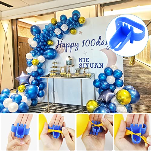 Balloon Garland Arch kit 8 Pack for Baby Shower Birthday Decorations, Tying Tool, Balloon Double-Hole Strips, 100 Dot Glue Point Stickers, Flower Clips, Suitable for Party Wedding Birthday Christmas