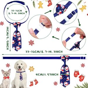 80 Pcs Christmas Dog Bow Ties 40 Pet Dog Bow Ties 40 Pet Neckties Santa Christmas Tree Snowman Candy Cane Adjustable Collar Dog Tie Accessories for Dog Cat Christmas Holiday Decoration (Santa Style)