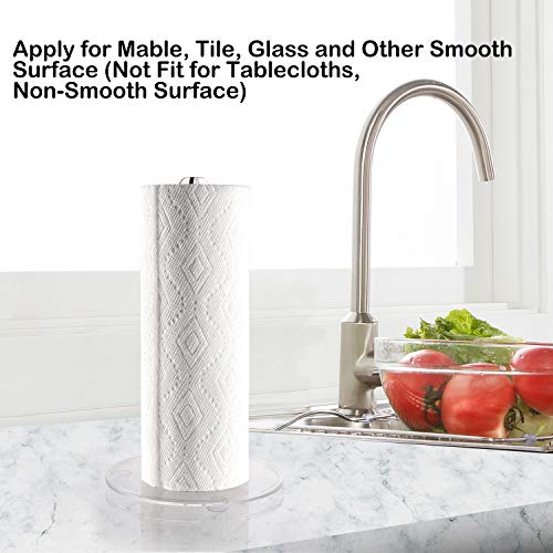 Paper Towel Holder Stand Roll Dispenser One-Handed Tear for Jumbo & Standard Paper Towel Rolls Clear Kitchen Countertops,Bars &Dining Tables