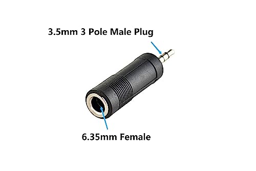 SHANFEILU 3.5mm 3 Pole Male Plug to 6.35mm Female Stereo Jack Audio Adapter 1/4 inch Female to 1/8 inch Male Headphone Microphone Converter Connector 2-Pack