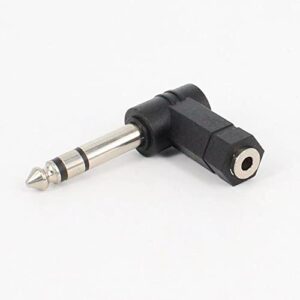 SHANFEILU 1/4 Inch TRS to 3.5mm Right Angle Adapter 90 Degree 6.35mm 3 Pole Male to 3.5mm Female Stereo AUX Headphone Audio Right Angle Converter Connector 2 Pcs