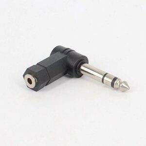 SHANFEILU 1/4 Inch TRS to 3.5mm Right Angle Adapter 90 Degree 6.35mm 3 Pole Male to 3.5mm Female Stereo AUX Headphone Audio Right Angle Converter Connector 2 Pcs