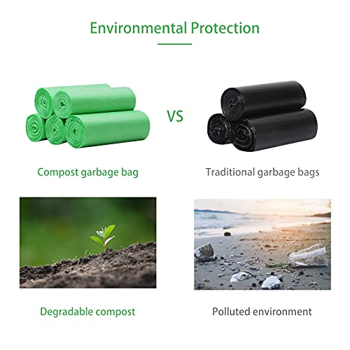 Hanging Trash Can and Dedicated Biodegradable Trash Bags 5 Rolls