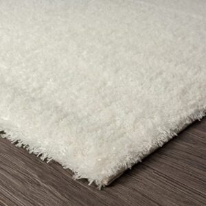 LUXE WEAVERS Fluffy Shag White 5x7 Area Rug for Bedroom, Kids Room Soft Plush Non-Shed Carpet