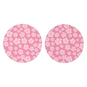 floral bubblegum pink 2.75 x 2.75 ceramic car coasters pack of 2