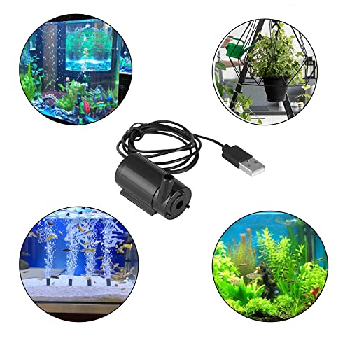 SIPYTOPF 3Pcs DC 3-5V USB Micro Submersible Mini Water Pump for Aquariums Fish Tank Pond Fountain Hydroponics Garden (Black)