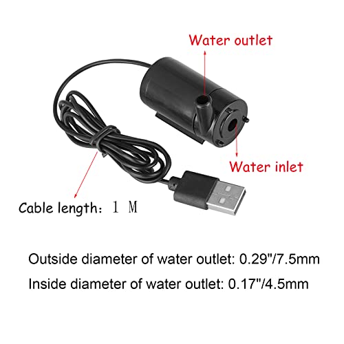 SIPYTOPF 3Pcs DC 3-5V USB Micro Submersible Mini Water Pump for Aquariums Fish Tank Pond Fountain Hydroponics Garden (Black)