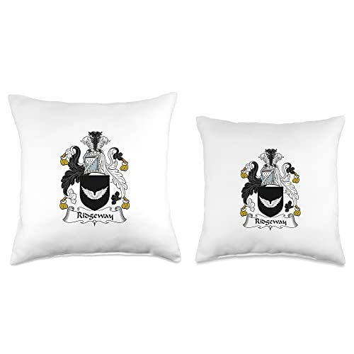 Family Crest and Coat of Arms clothes and gifts Ridgeway Coat of Arms-Family Crest Throw Pillow, 18x18, Multicolor