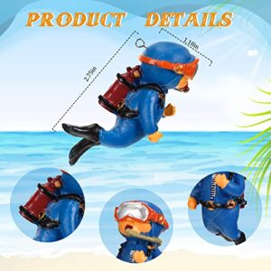 3 Pcs Floating Fish Tank Decorations Aquarium Air Pump Decorations Include Hanging Lovely Diver for Aquarium and Retro Old Submarine Wreck Ornament Artificial Resin Accessories for Fish Tanks Pool